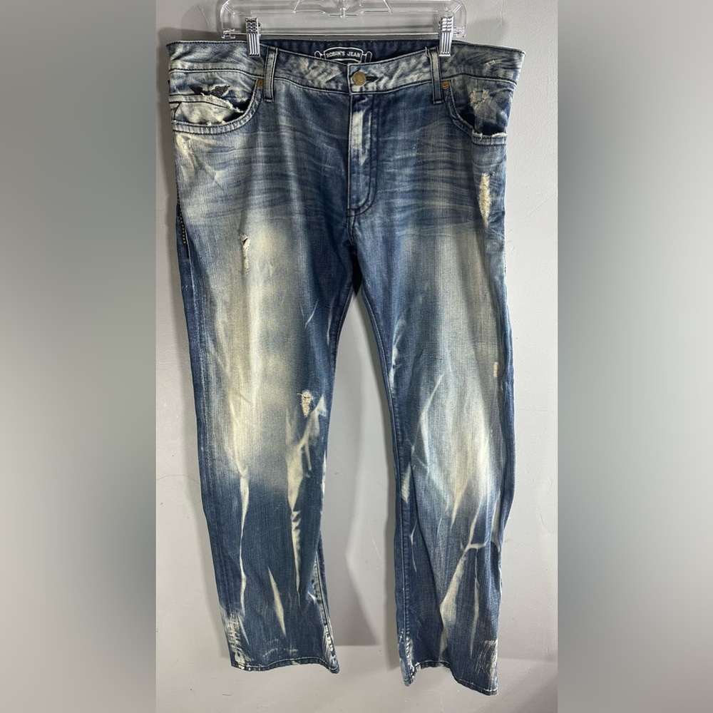 Updated!! Robins Jeans Size 42 Blue Distressed Denim Jeans Men’s vintage